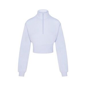 SKIMS Light Blue Half-Zip Cropped Top